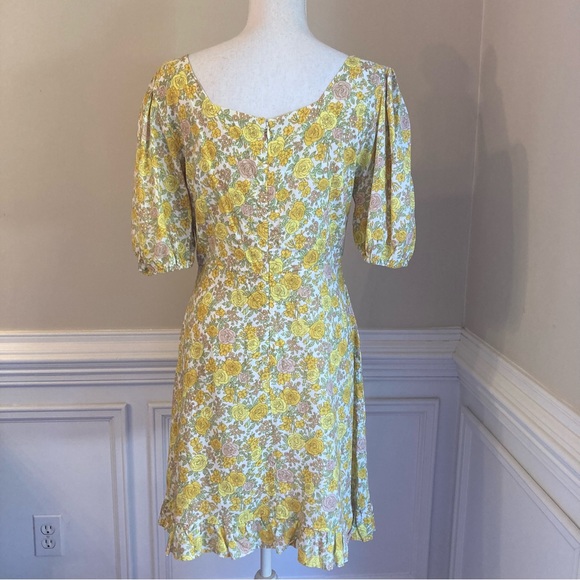 FAITHFULL THE BRAND Agathe Yellow Floral Mini Dress - Picture 11 of 12